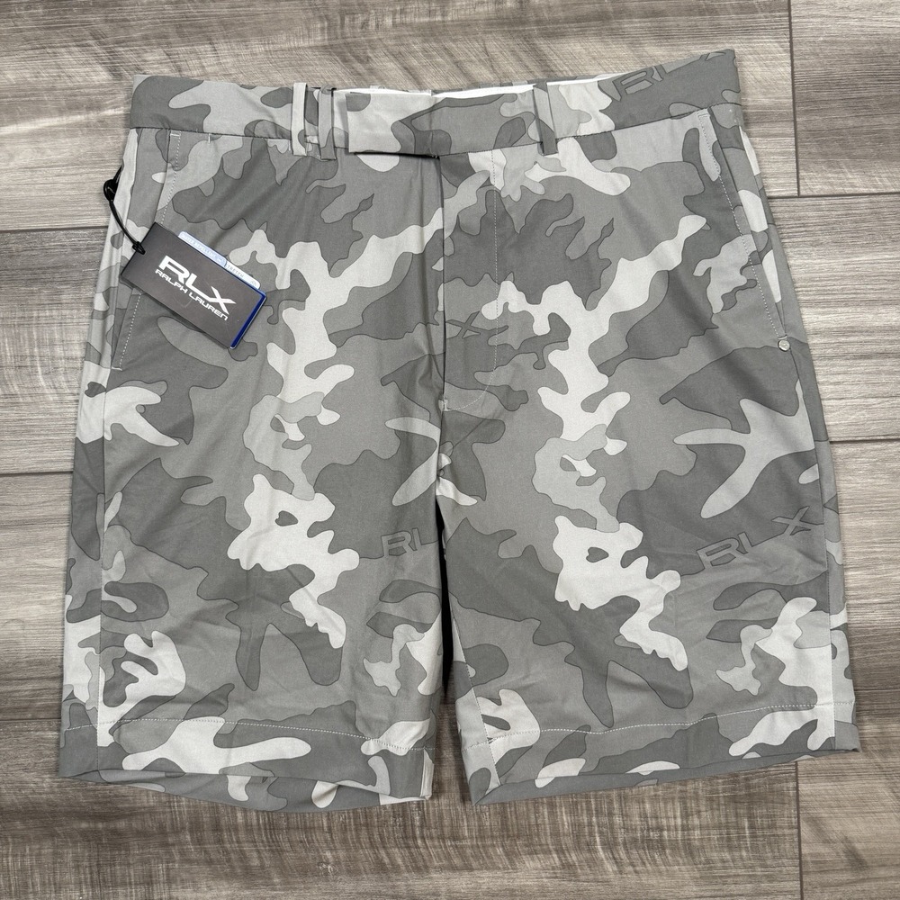 RLX Ralph Lauren Golf 9-Inch Tailored Fit Golf Short Gray Camo‎ Size 33 NEW